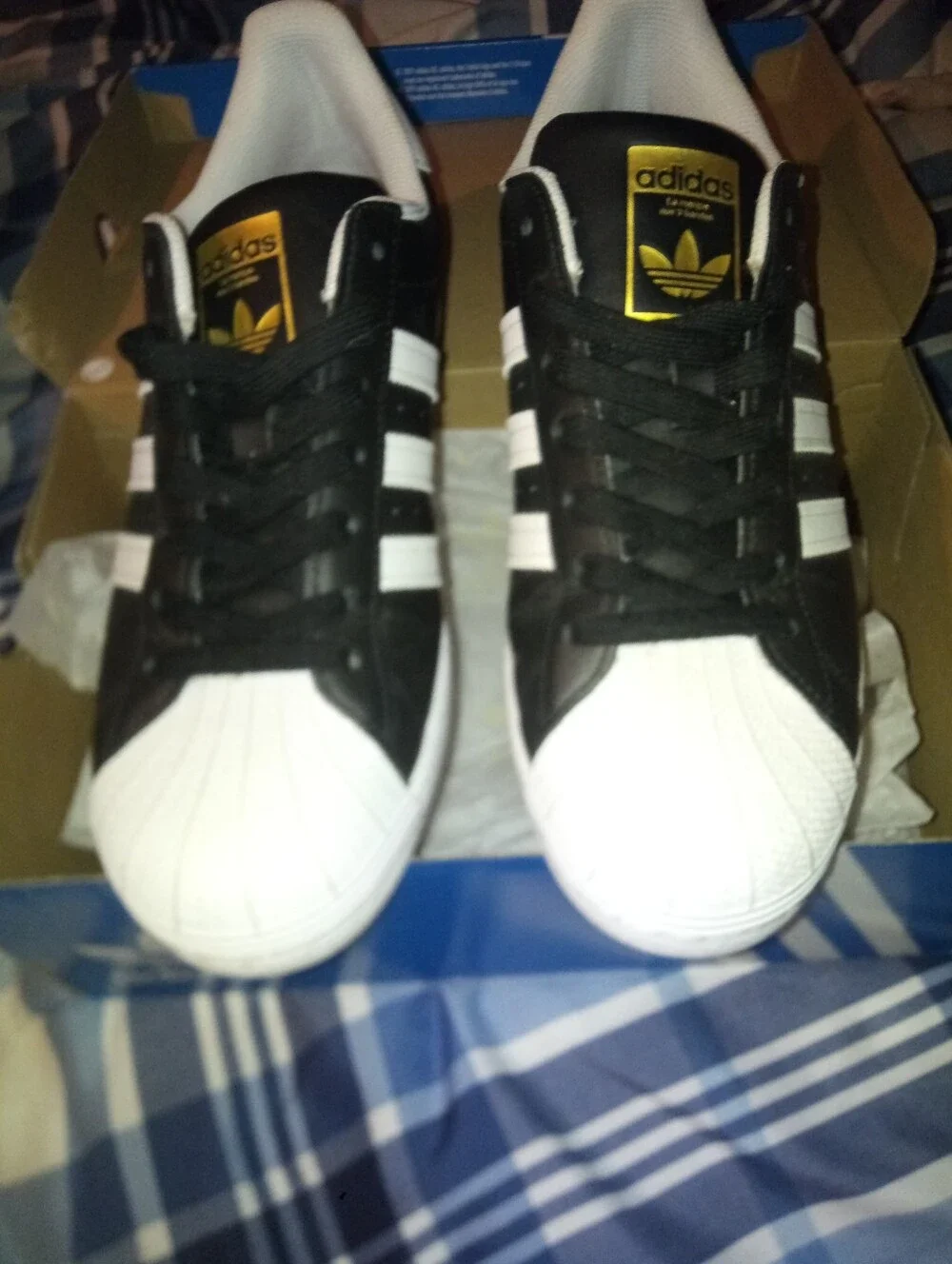 ADIDAS SUPERSTAR Size US 9 FX2331 Black and White Shell-Toe Sneakers for Men